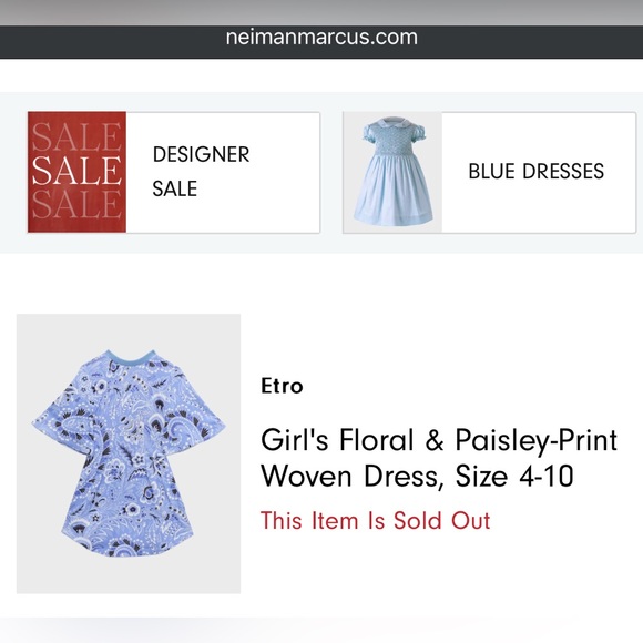 NWT [Etro] Milano Floral & Paisley Print Zip-Up Woven Shirt Dress Girls Size 6 - Picture 13 of 15